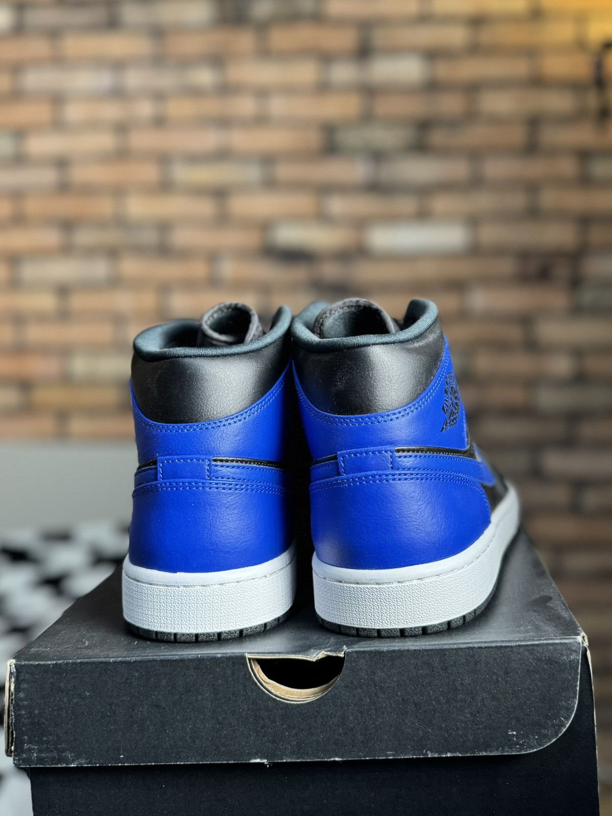 Jordan Brand AIR JORDAN 1 MID BLUE ROYAL BLACK Size US 9.5 / EU 42-43 - 3 Thumbnail