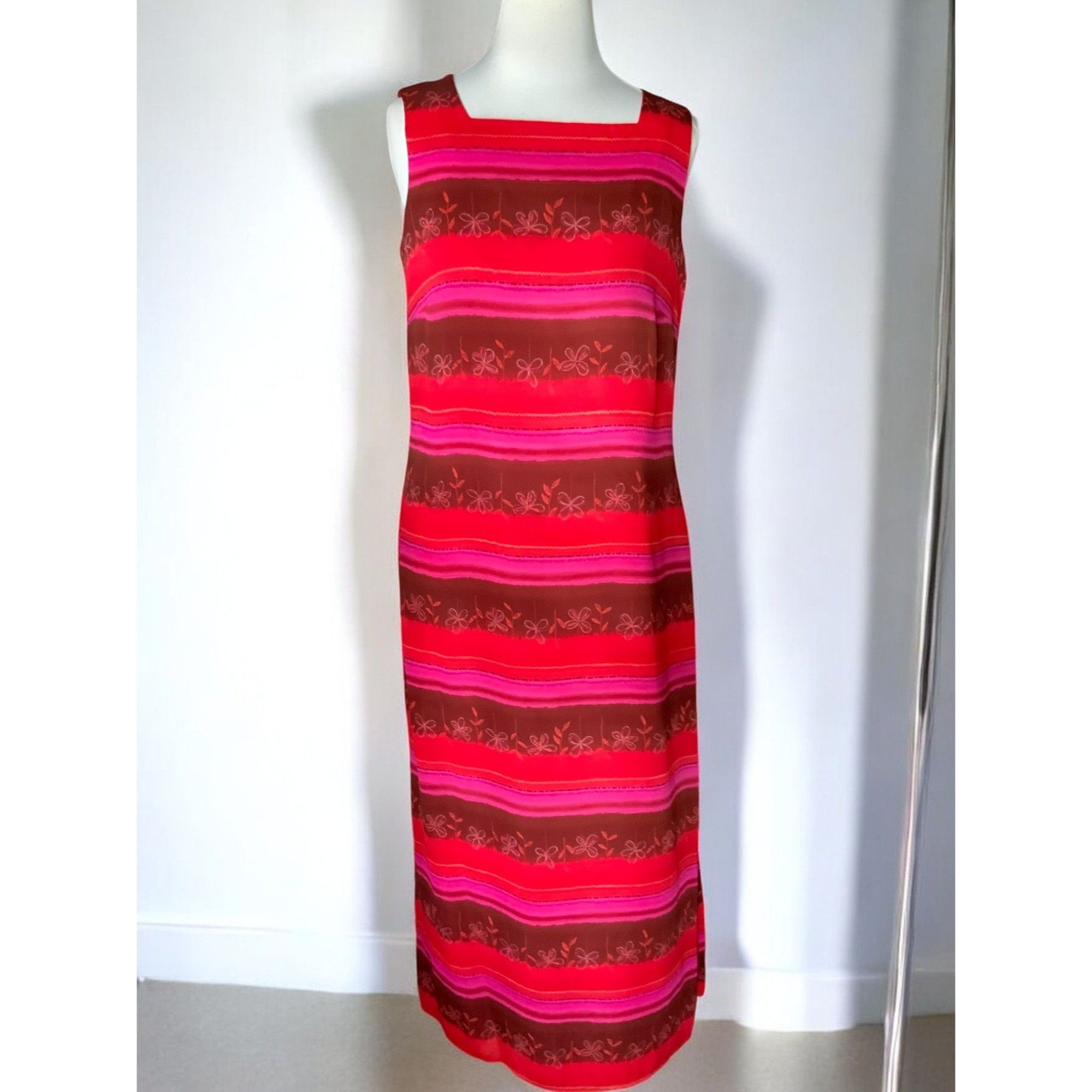 MAGGY LONDON Maggy London Woman Maxi Dress Size 10 Sleeveless Striped Size L / US 10 / IT 46 - 2 Thumbnail