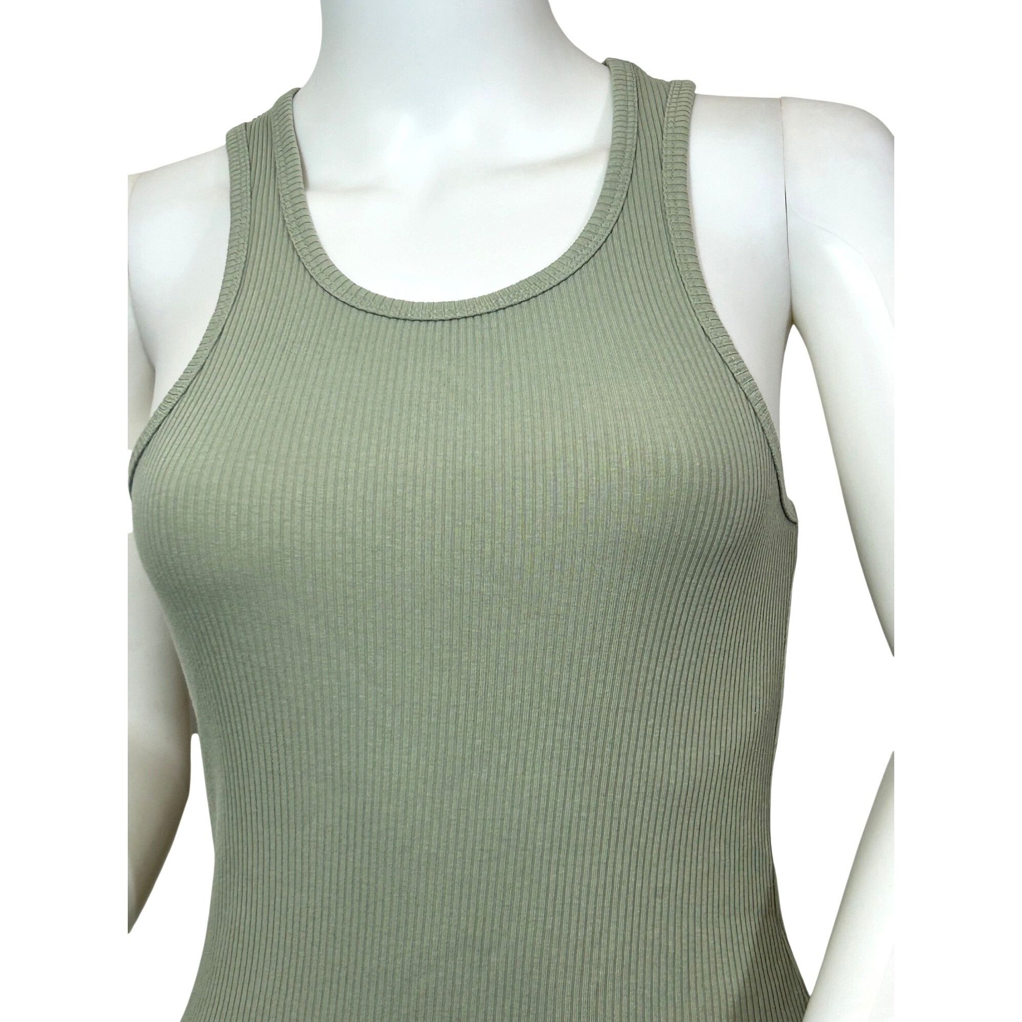 Cotton On Cotton On Racerback Dress S Sage Green Bodycon Ribbed Mini S Size S / US 4 / IT 40 - 2 Thumbnail
