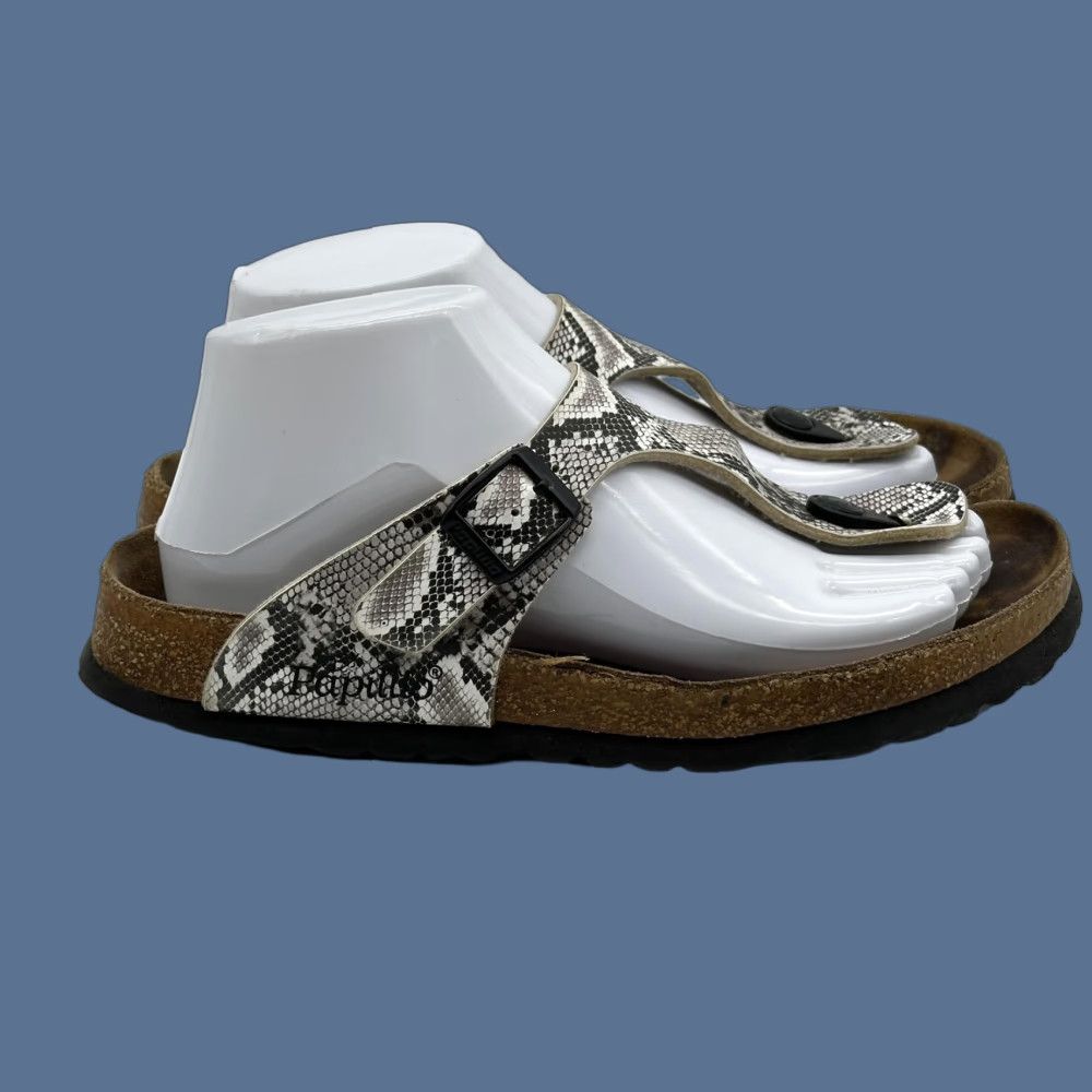 Birkenstock Birkenstock Papillio Gizeh Women's 7 EU38 Snakeskin Cork T Strap Sandals Size US 7 / IT 37 - 1 Thumbnail