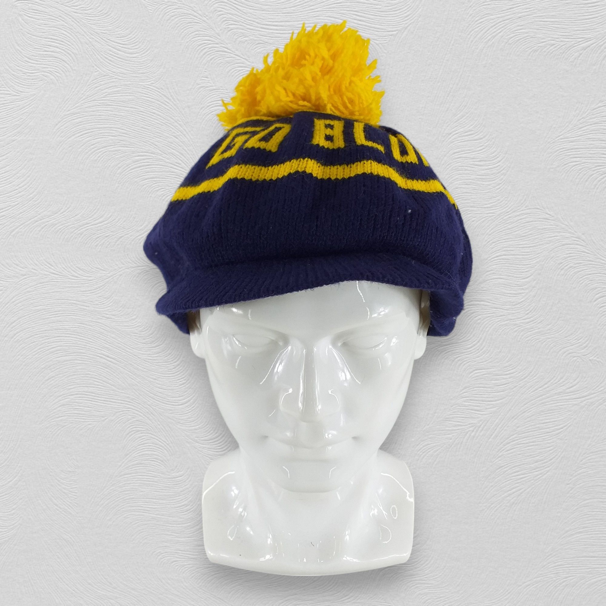 Japanese Brand Go Blue Stripes Snow Cap Hat Beanie -BN418 Size ONE SIZE - 2 Thumbnail