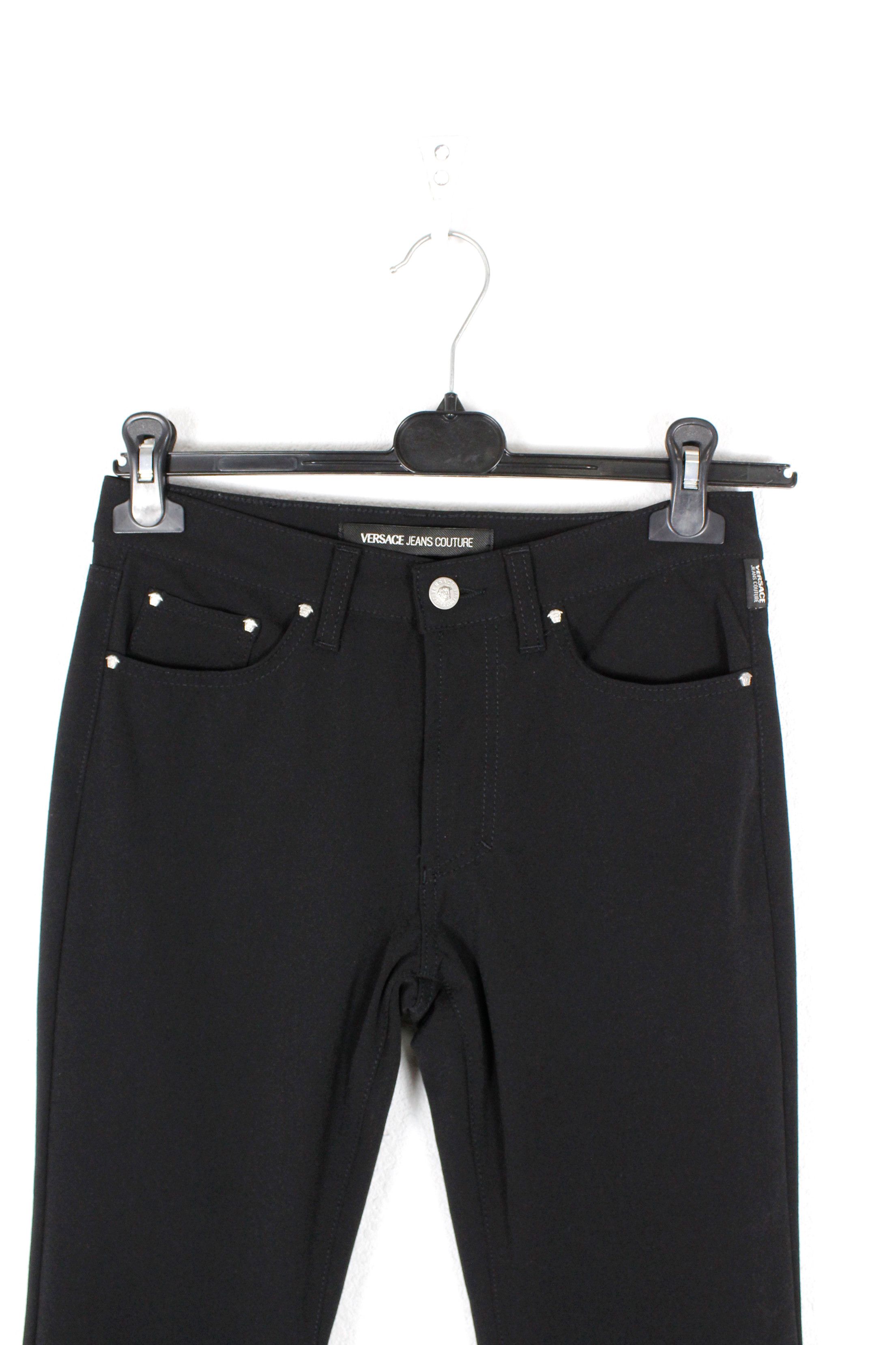 Versace Jeans Couture × Vintage Versace Jeans Couture Elastic Poly/Nylon Flare Pants Y2K Size 26" / US 2 / IT 38 - 2 Thumbnail