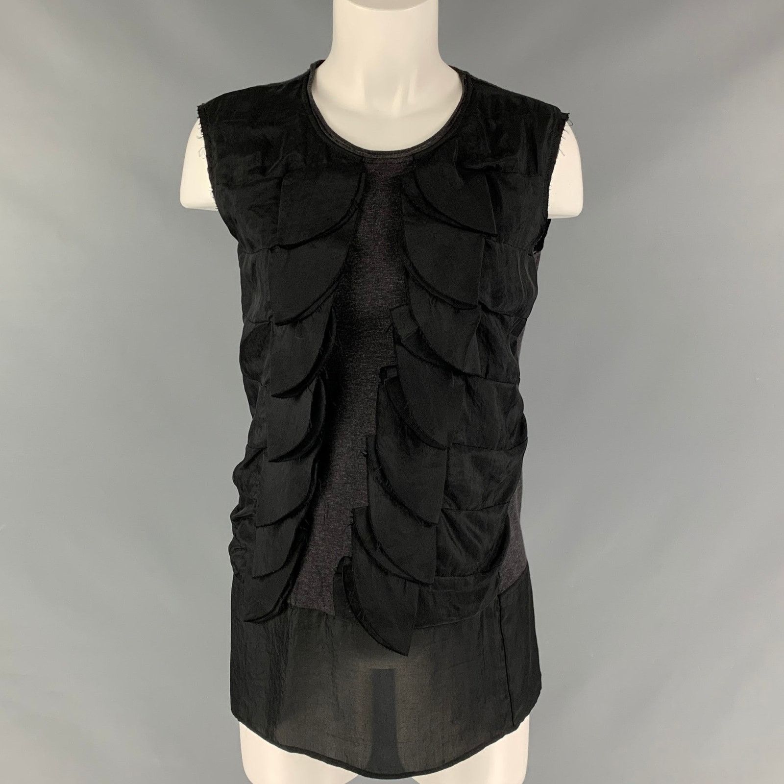 Marni MARNI Size 2 Black Triacetate Ruffled Sleeveless Blouse Size XS / US 0-2 / IT 36-38 - 1 Thumbnail
