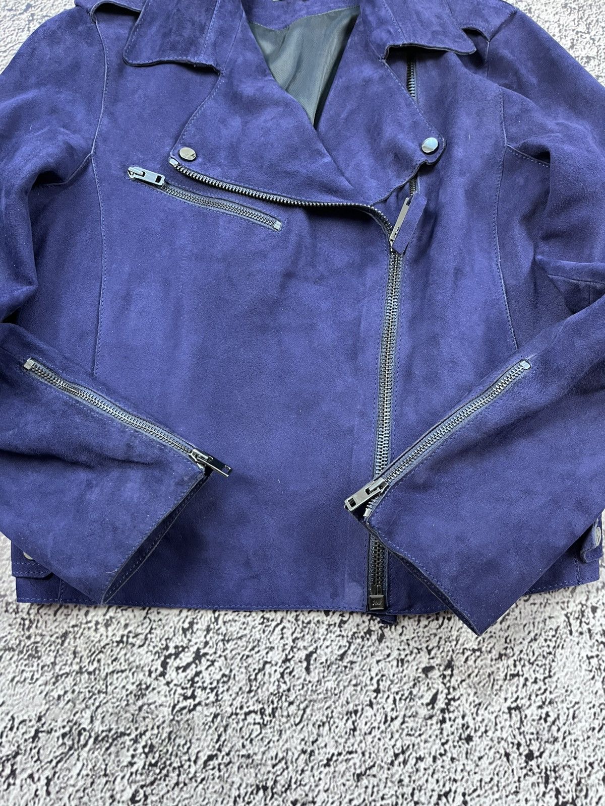 Reiss Vintage Reiss Womens Premium Perfecto SUEDE BIKER JACKET Size M / US 6-8 / IT 42-44 - 8 Thumbnail
