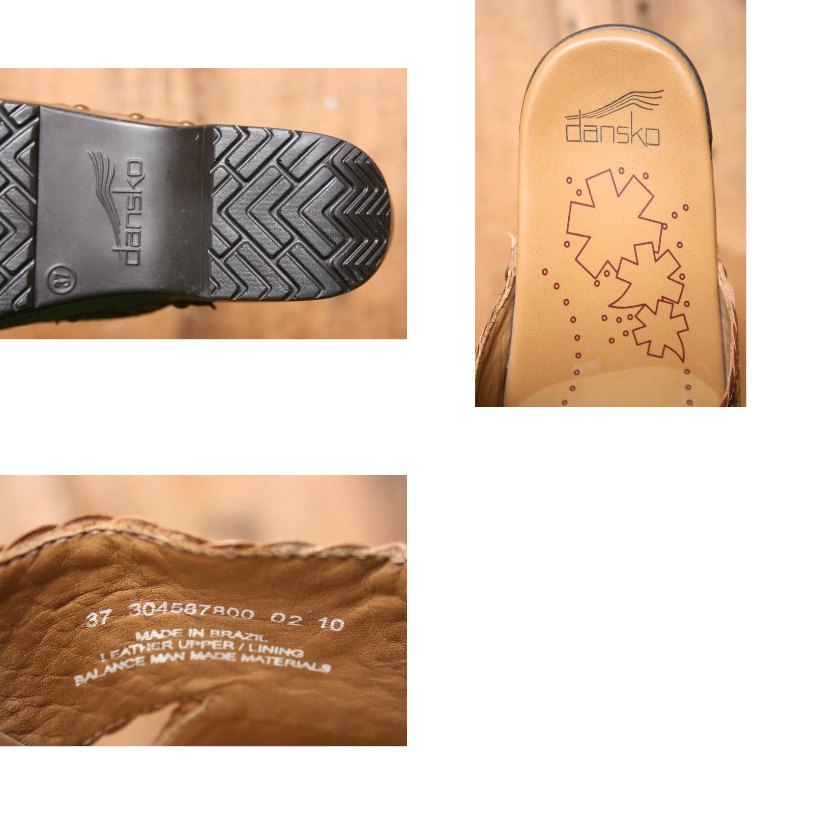 Dansko Dansko Mila Dark Tan Leather Basket Weave Slide Sandals US 6.5-7 EUR 37 Womens Sandal Size US 6.5 / IT 36.5 - 8 Thumbnail