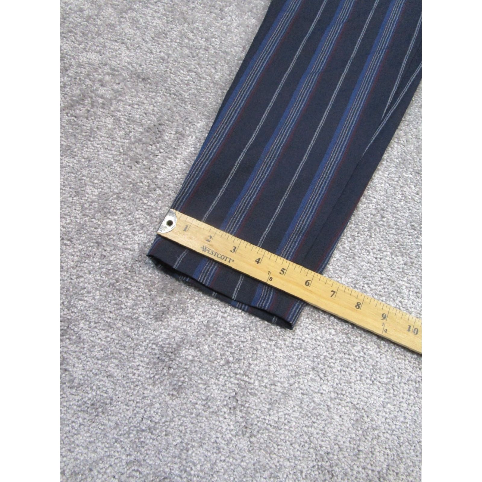 Pendleton VINTAGE Pendleton Dress Pants Womens 6P Petite Wool Taper Leg Navy Striped Office Wear Size 28" / US 6 / IT 42 - 7 Thumbnail