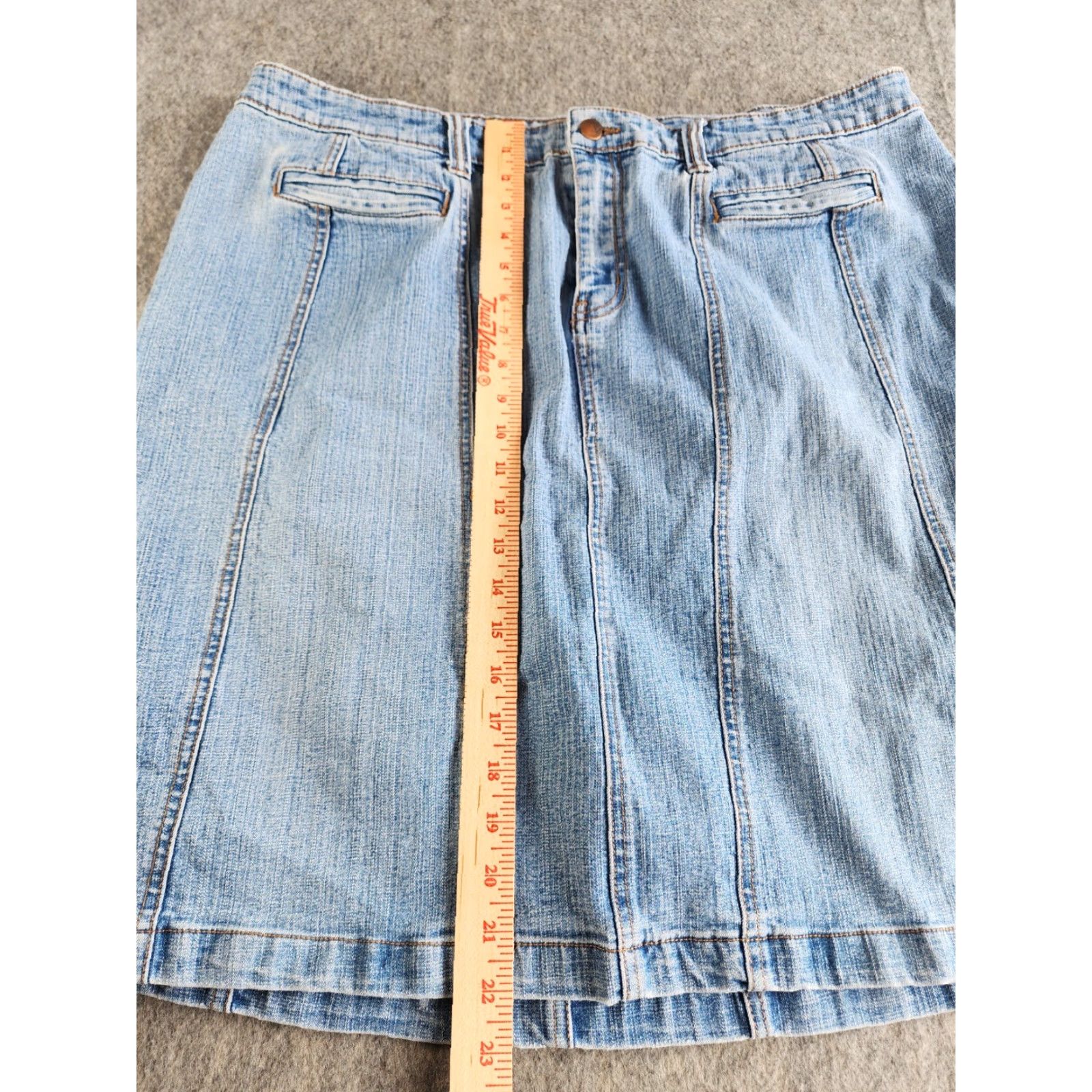 Denime VINTAGE Forenza Skirt Denim Women 20 Long Maxi 90s Pockets Slit Blue Cotton Shirt none Size 42" / US 20 - 8 Thumbnail