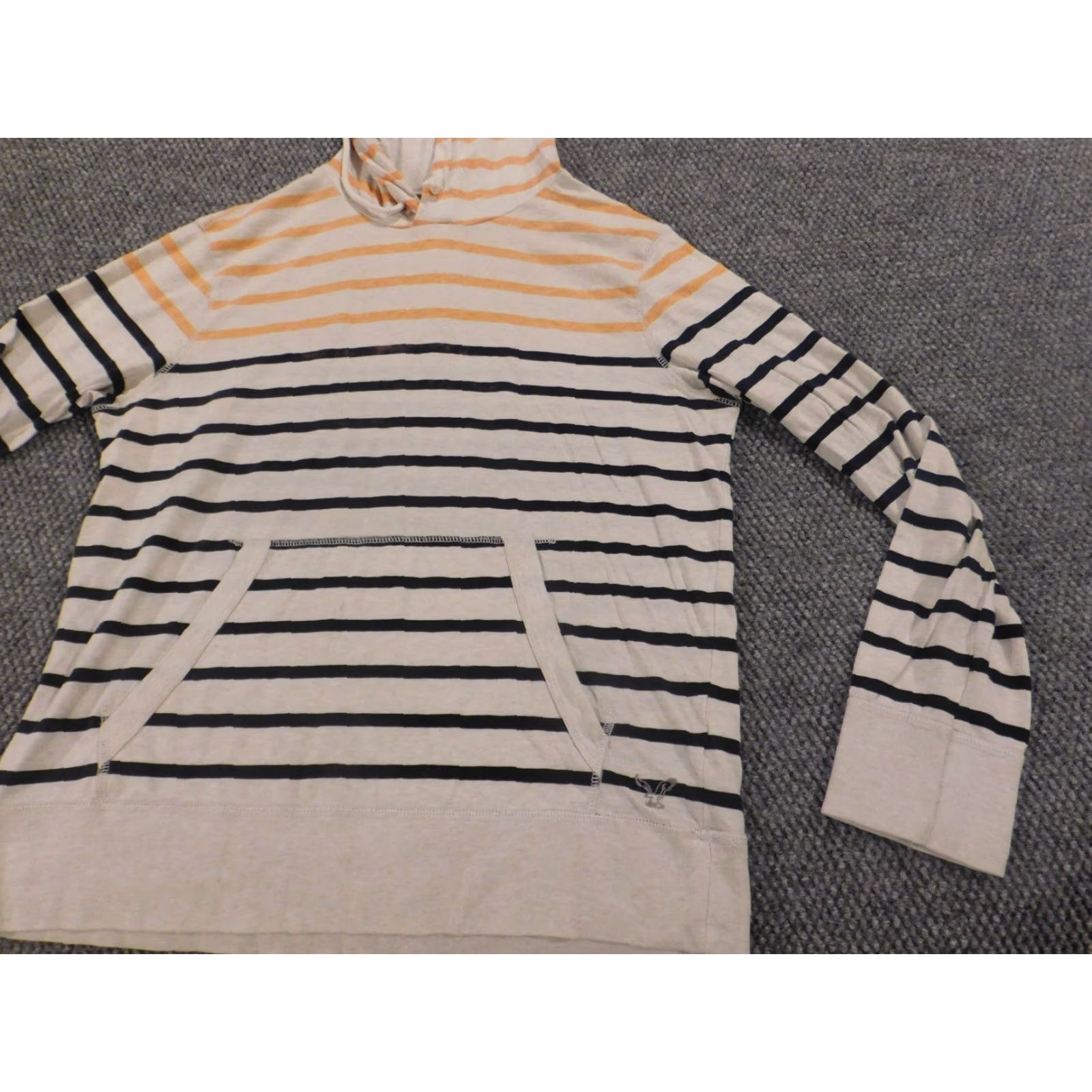American Eagle Outfitters American Eagle Outfitters Sweater Pullover Mens M White Striped Athletic Knit Quilted Cable-Knit Long Sleeve Round Neck Fall Winter Casual City Size US M / EU 48-50 / 2 - 3 Thumbnail