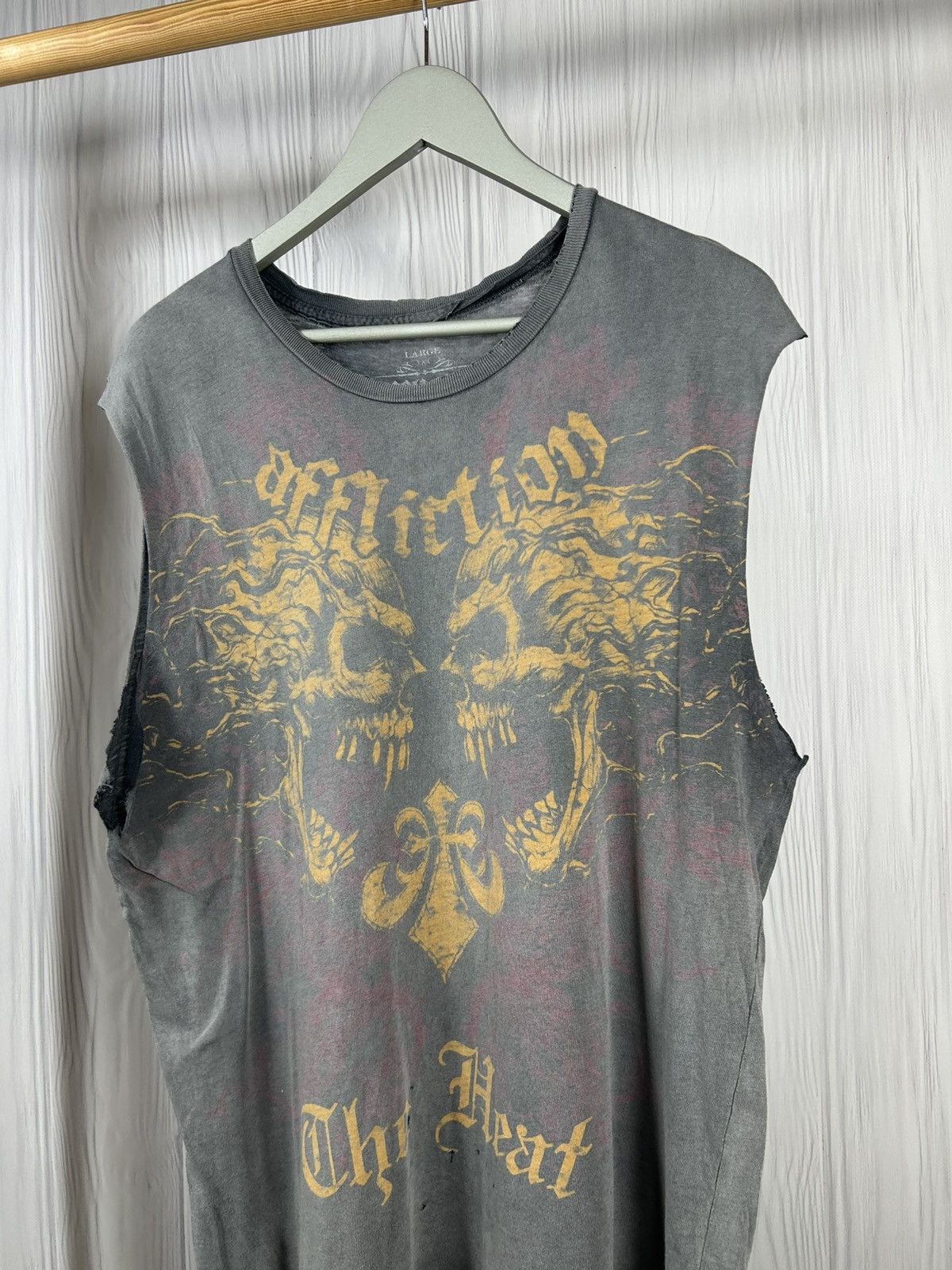 Affliction × Vintage Vintage Y2K Affliction Distressed Torn Sunfaded Tank Top L Size US L / EU 52-54 / 3 - 2 Thumbnail
