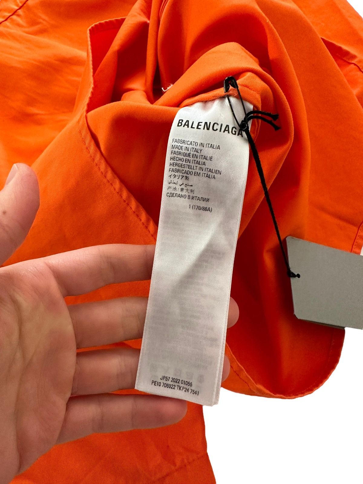 Balenciaga Sz1 Oversized Heavy Orange Cargo Shirt Size US S / EU 44-46 / 1 - 7 Thumbnail