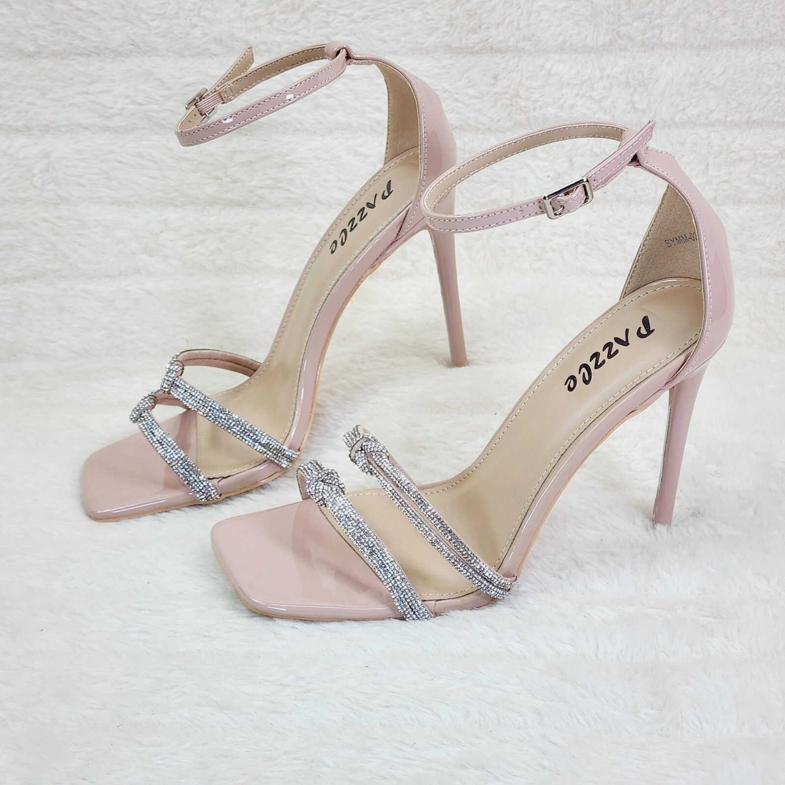 Other Symm Nude Patent Rhinestone Strap High Heel Stiletto Shoes ( Size US 11 / IT 41 - 2 Thumbnail