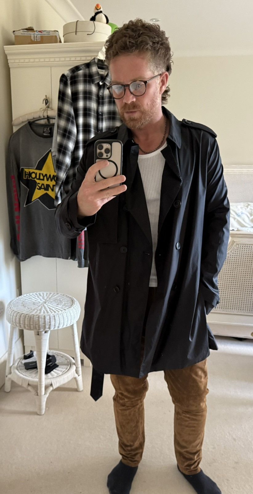 Dior SS10 RARE Dior Homme black mac coat jacket KVA 56 GRAIL Size US XL / EU 56 / 4 - 1 Thumbnail
