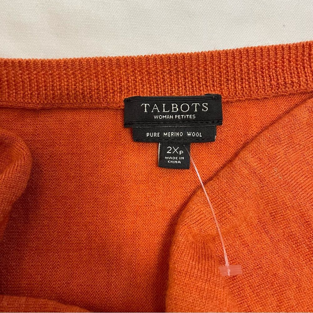 Talbots New Talbots Merino Wool Orange Cowl Neck Sweater Size 2X Pe Size XXL / US 16-18 / IT 52-54 - 7 Thumbnail