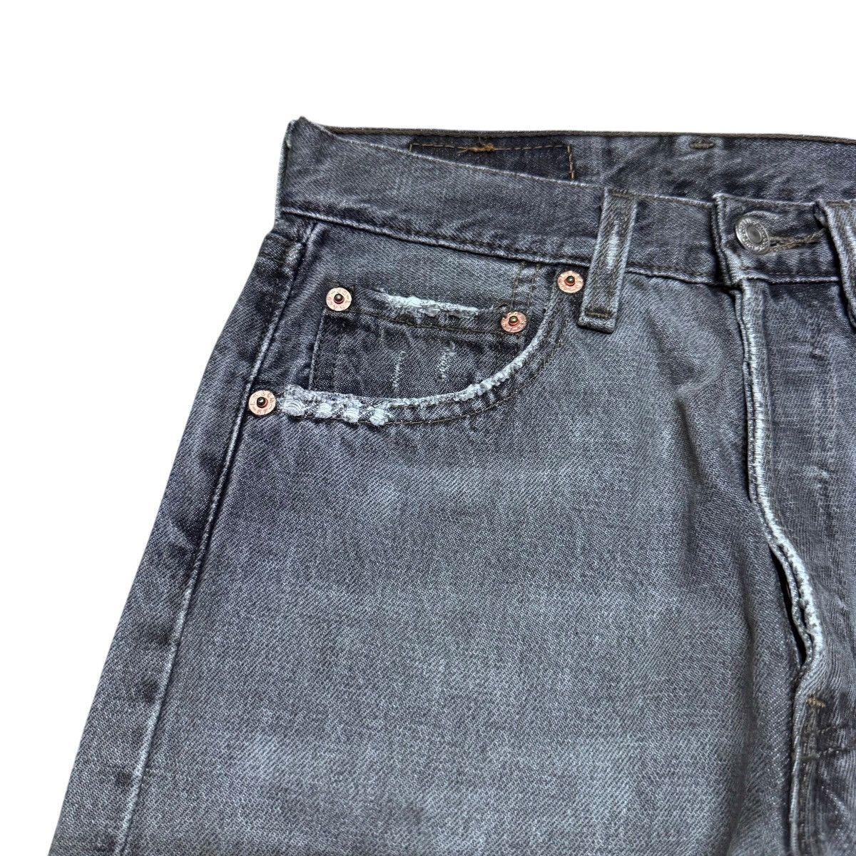 Levi's Vintage Levis 501 Charcoal Jeans Size 26" / US 2 / IT 38 - 4 Thumbnail