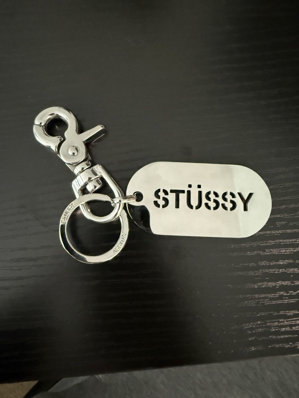 Stussy Dog Tag Keychain