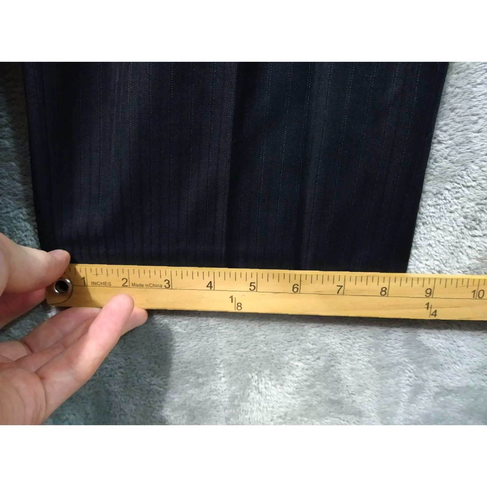 Chaps Chaps Dress Pants Mens 36x30 Black Pinstriped Wool Straight Leg Flat Front Dress Pants Mens Regular Black Wool Pinstriped Flat Front 36 Inseam 30 Size US 36 / EU 52 - 6 Thumbnail