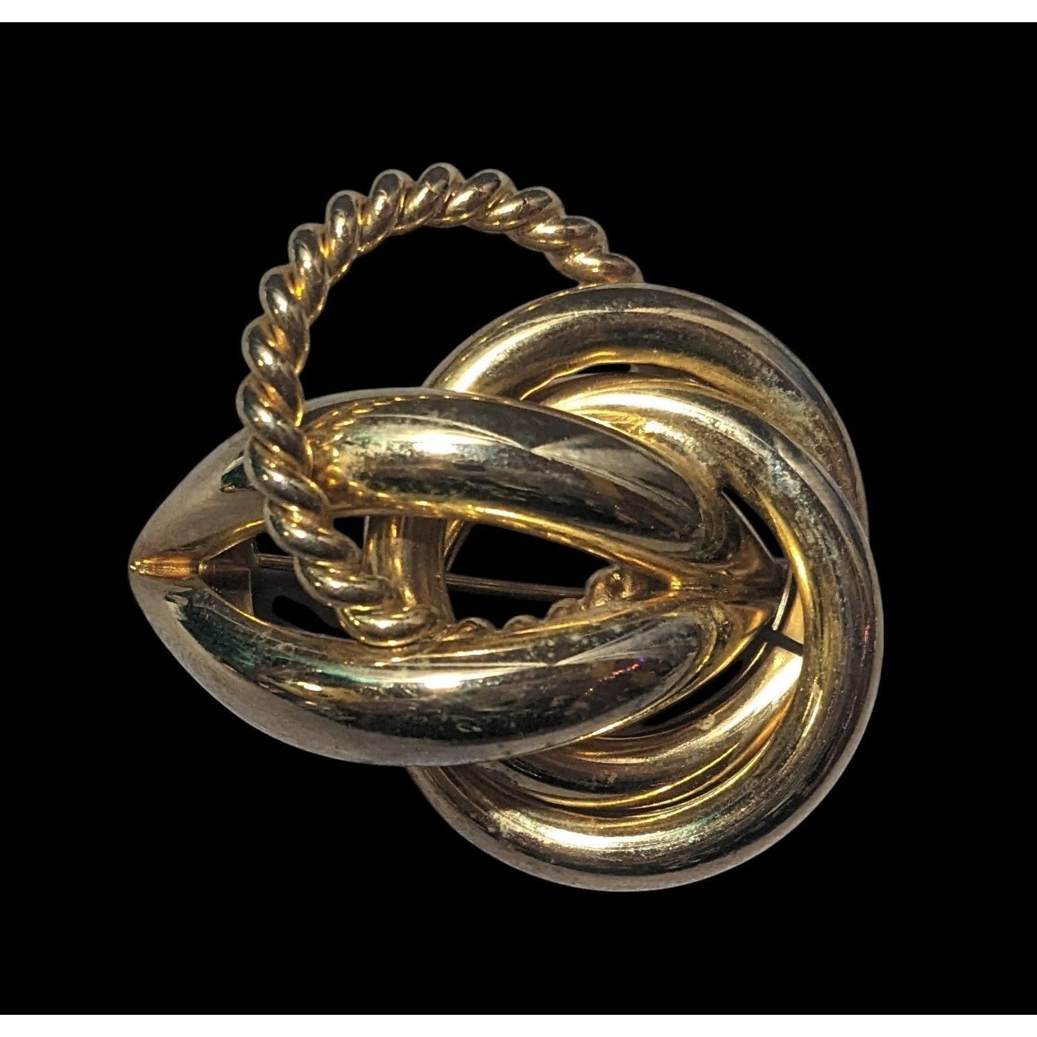 Other Vintage Abstract Gold Tone Metal Knot Brooch Size ONE SIZE - 1 Thumbnail