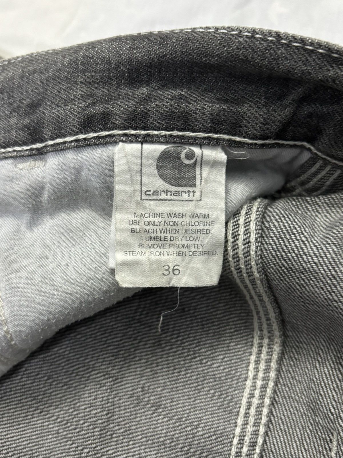 Carhartt Vintage Y2K Carhartt Black Faded Baggy Carpenter Jeans Size US 36 / EU 52 - 18 Thumbnail
