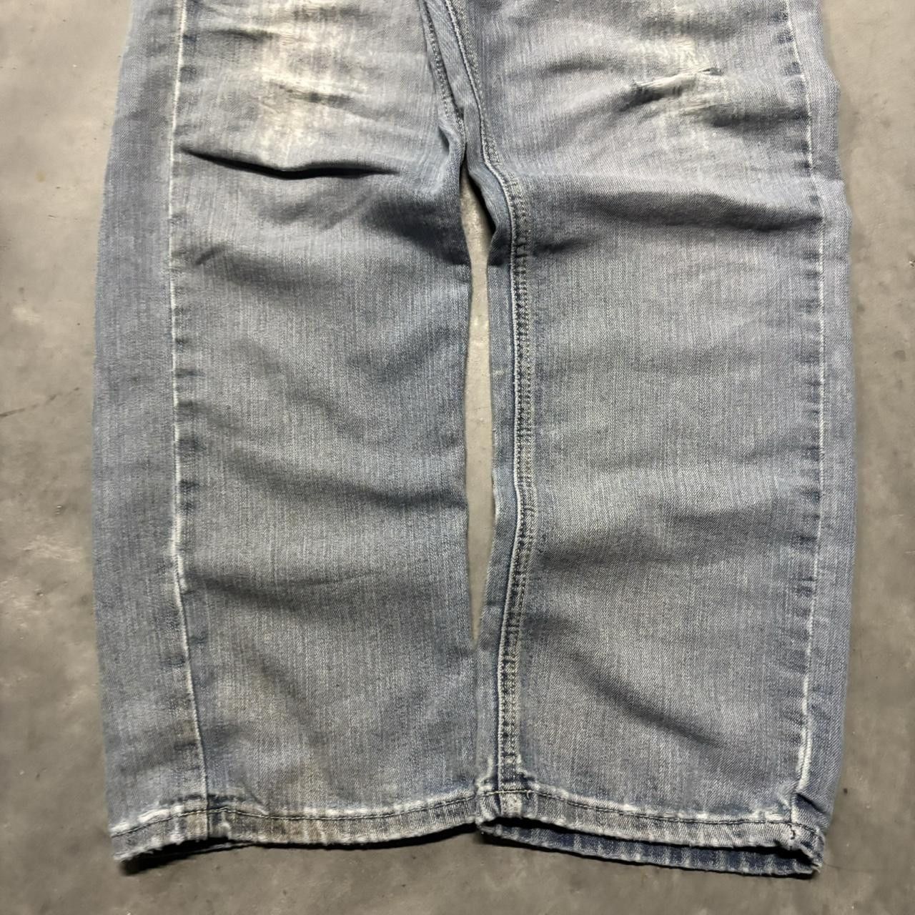 Japanese Brand × Vintage Crazy Vintage Y2K/2000s Grunge Light Wash Distressed Denim Jeans! Size US 34 / EU 50 - 6 Thumbnail