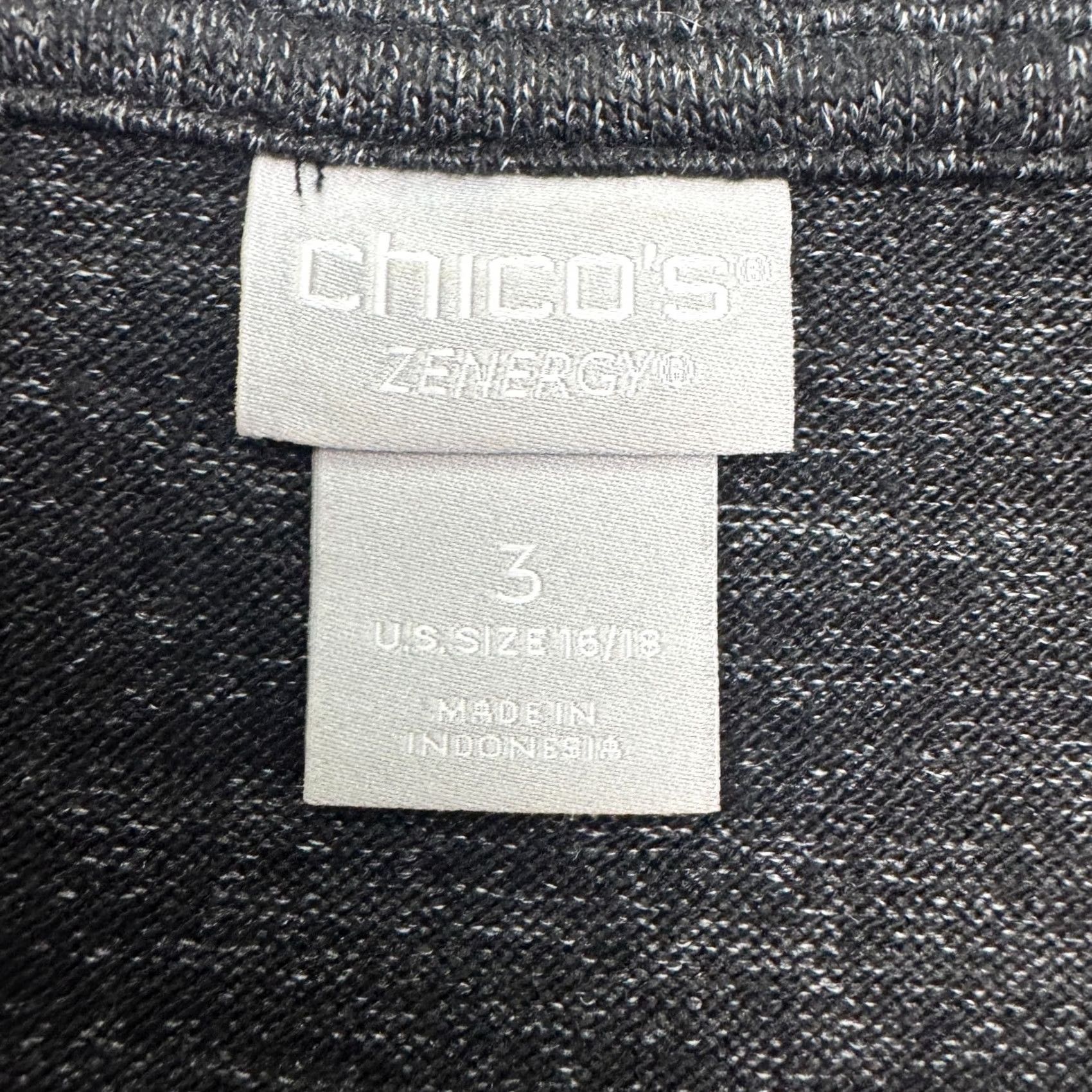 Vintage Chico's Zenergy Knitted Tank Vest Top Womens XL Marled Gray Scoop Neck Stretch Sleeveless Coffin? Size XL / US 12-14 / IT 48-50 - 3 Thumbnail