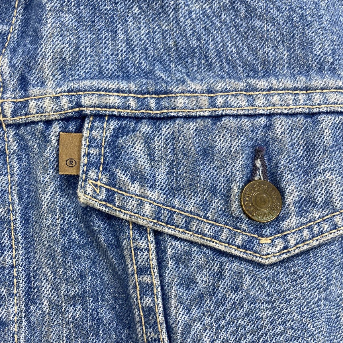 Levi's Vintage Clothing 1980s Vintage Levis Iron Maiden Sherpa USA Long Denim Jacket Size US M / EU 48-50 / 2 - 5 Thumbnail