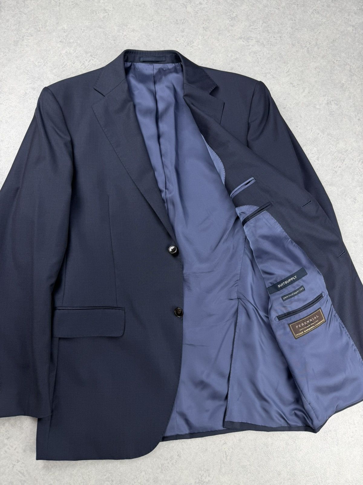 Suitsupply Suitsupply Blue Wool Blazer Super 110s Mens Size 40L - 6 Thumbnail