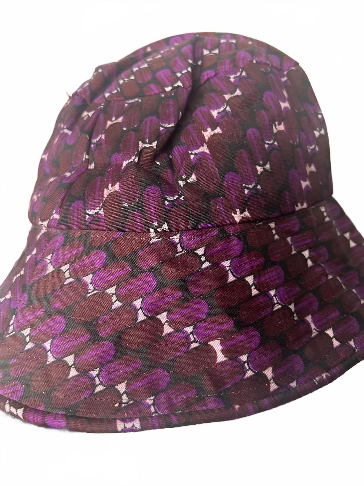 Designer Stylish Purple Patterned Bucket Hat Size ONE SIZE - 4 Thumbnail