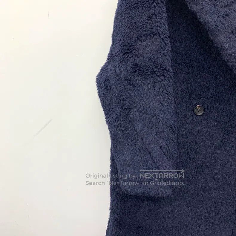 Max Mara Max Mara Dark Blue Teddy Alpaca Wool Collar Double Breaste Size S / US 4 / IT 40 - 4 Thumbnail