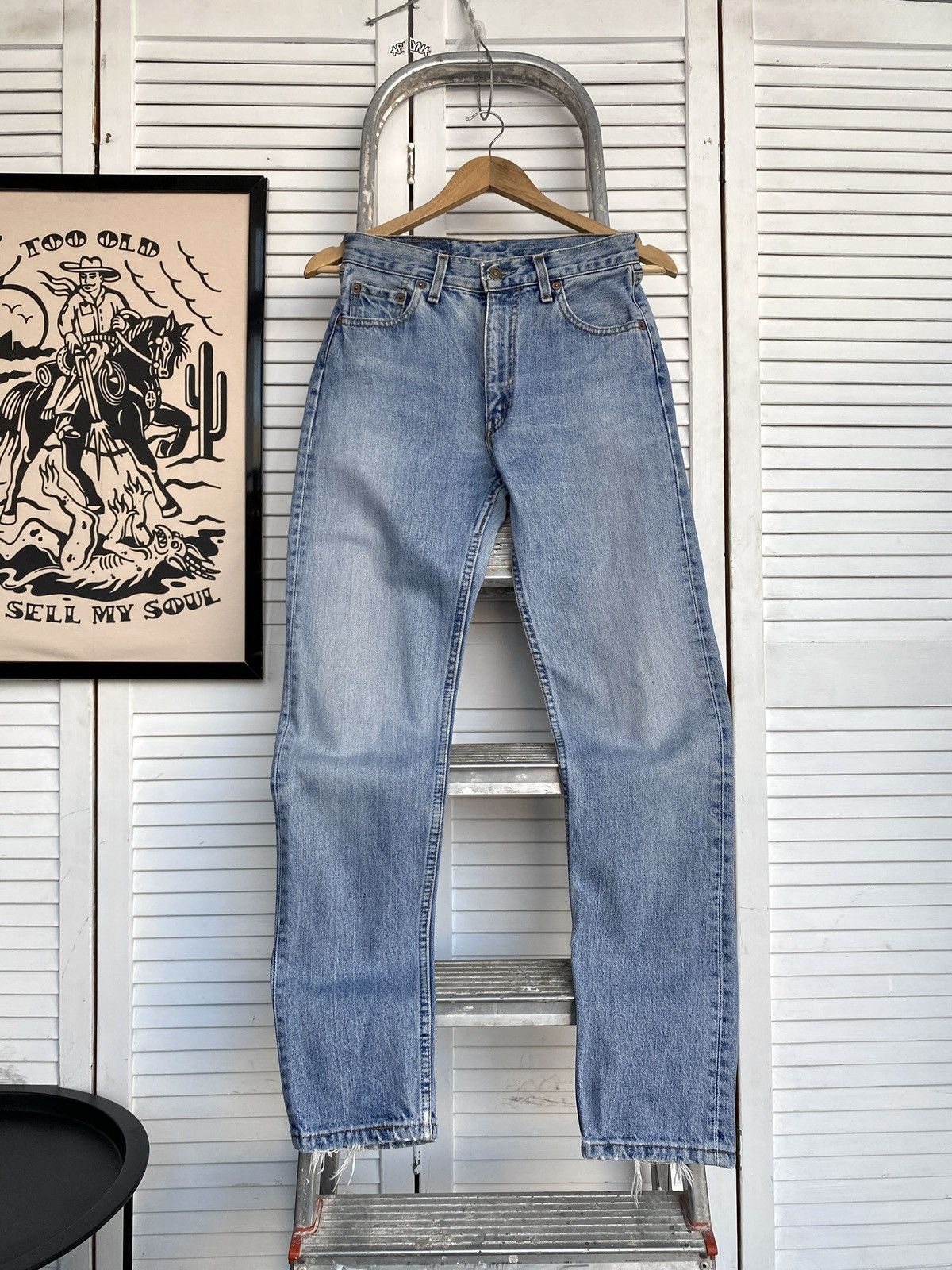 Levi's × Vintage Vintage Levis 534 Light Wash Blue Denim Slim Jeans Pants USA Size US 27 - 2 Thumbnail