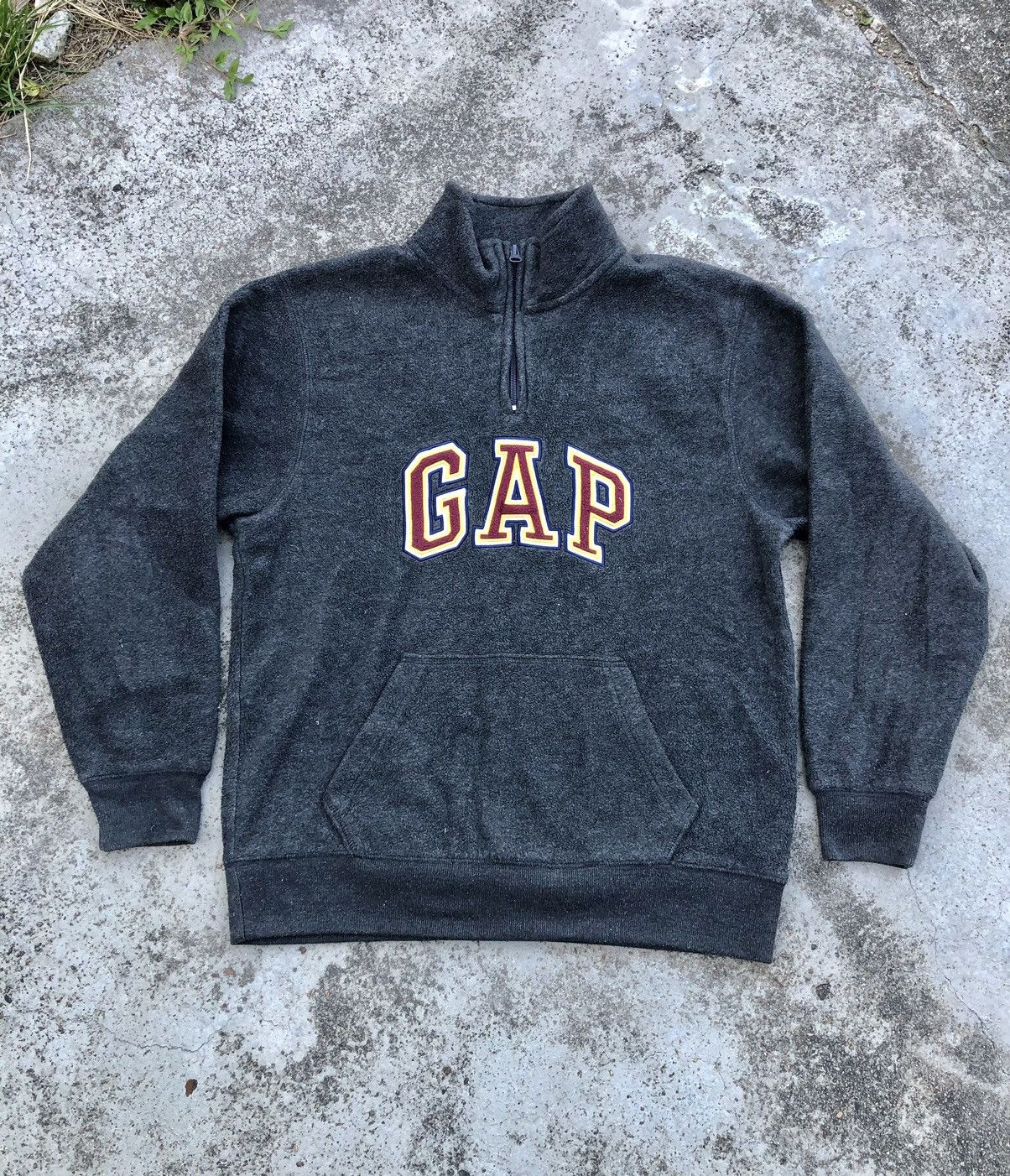 Gap × Vintage VINTAGE GAP SPELLOUT 1/4 ZIPPER SWEATER Size US S / EU 44-46 / 1 - 1 Thumbnail