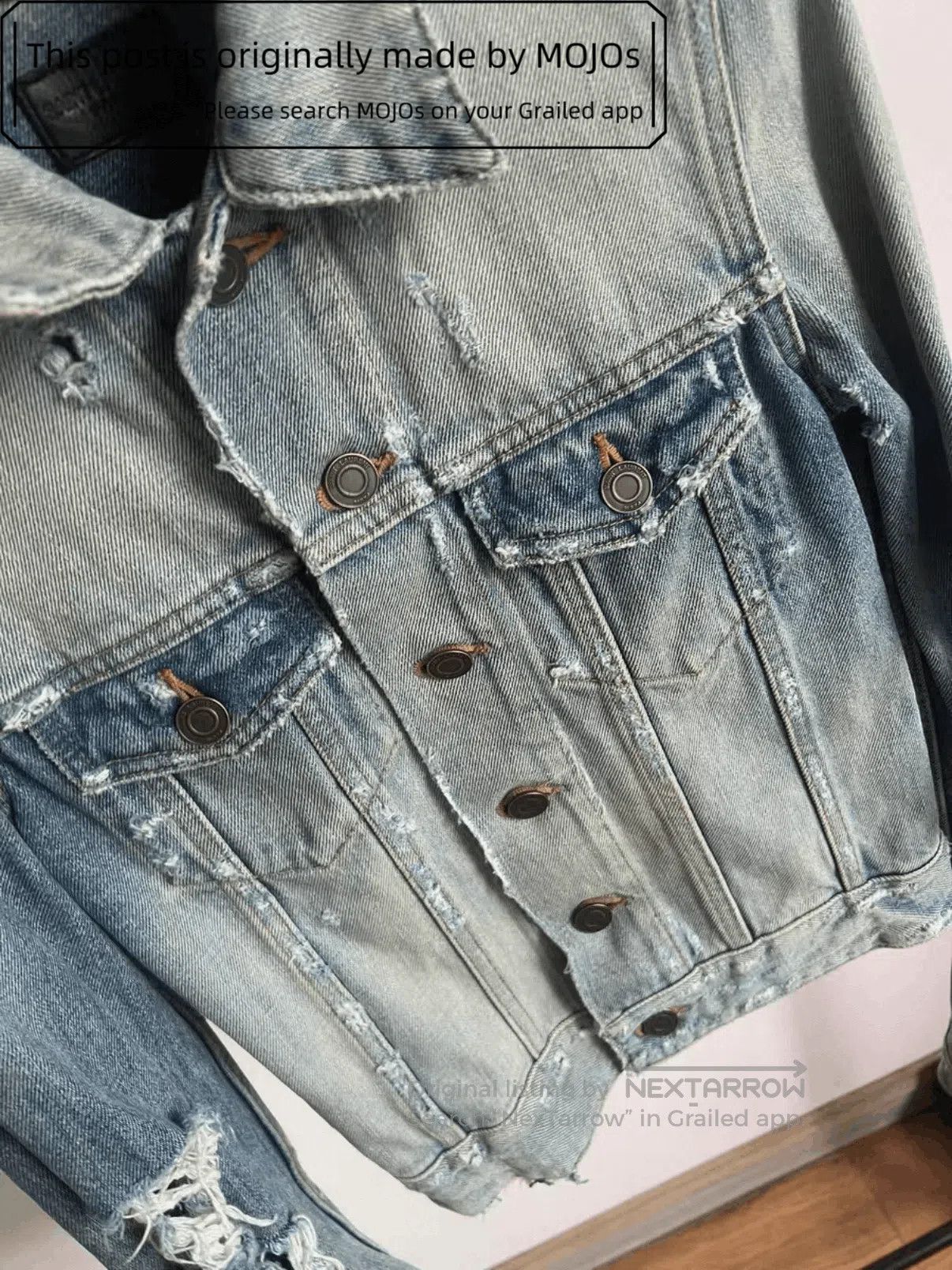 Saint Laurent Paris Sz XS Saint Laurent Paris 16SS Destory Denim Jacket mojos11 Size US XS / EU 42 / 0 - 4 Thumbnail