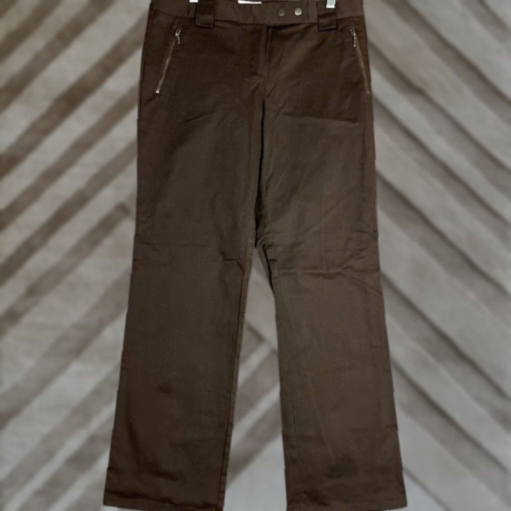 Ann Taylor Ann Taylor LOFT Womens Pants Brown Mid Rise Wide Straight Stretch 10 Size 24" / US 00 / IT 34 - 1 Thumbnail