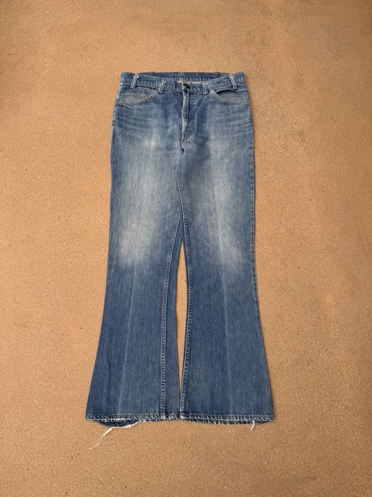 Levi's × Vintage Vtg 70’s Levi’s 646 Orange Tab Bellbottom Flare Jeans 35x32 Size US 35 - 1 Thumbnail