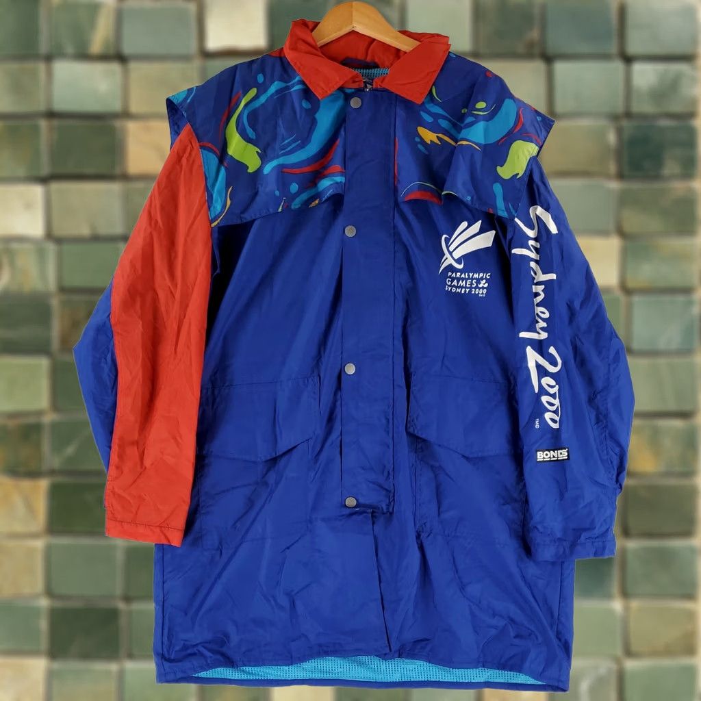 Vintage VINTAGE Bonds Paralympics Sydney 2000 VTG Jacket Windreaker Rain Blue Mens 2XL Size US XXL / EU 58 / 5 - 1 Thumbnail