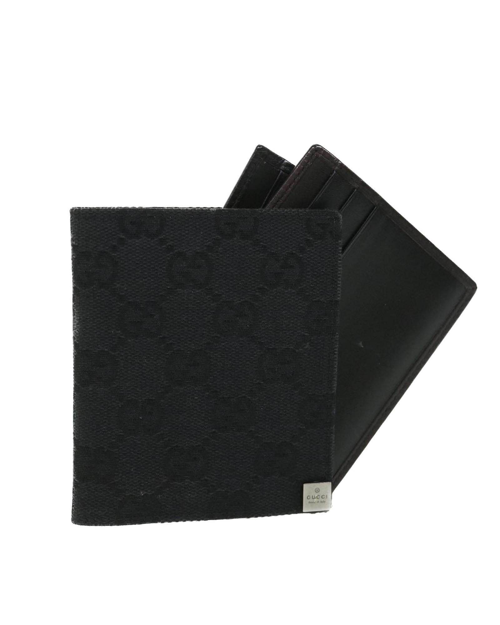 image of Gucci Sleek Black Canvas Card Case, Women's