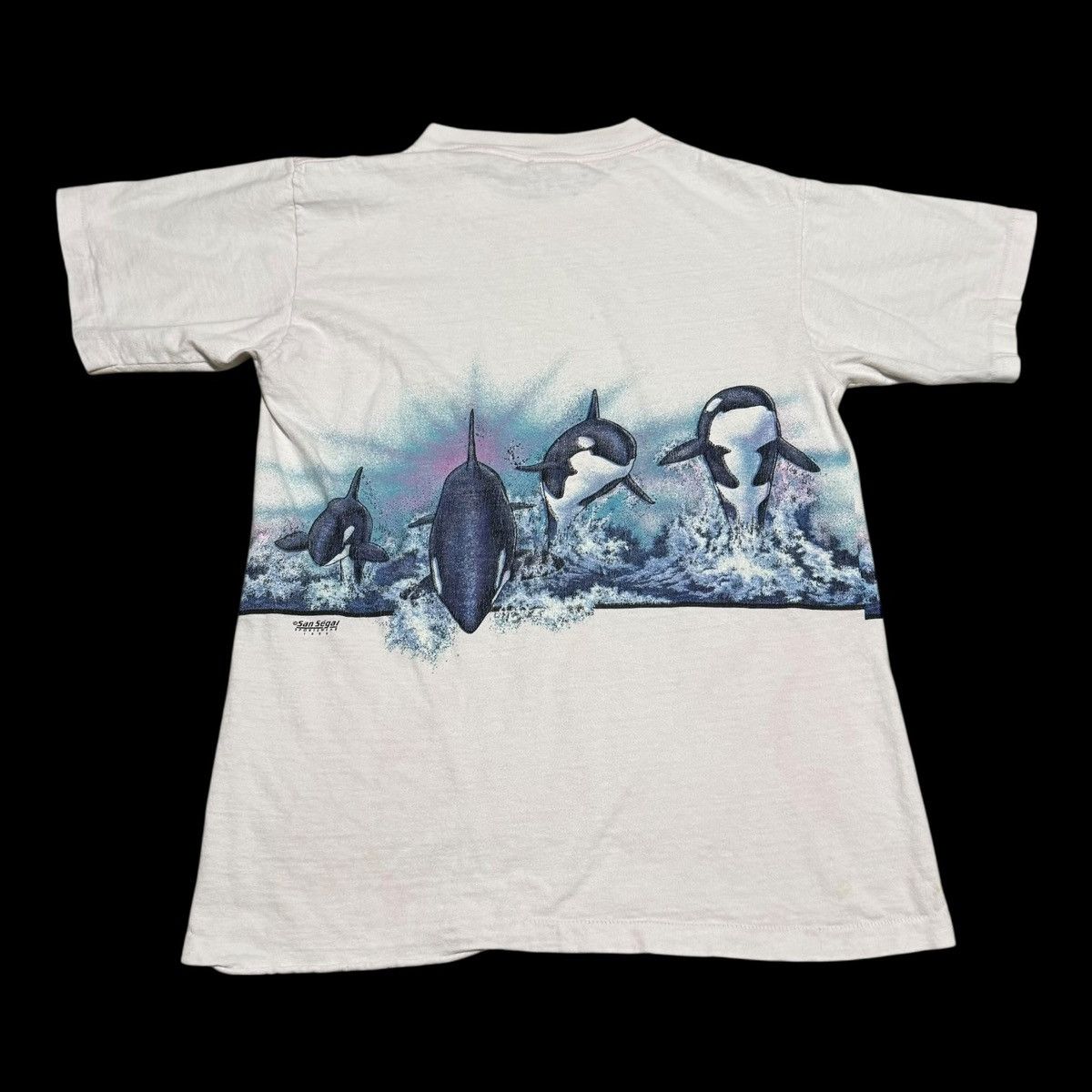 Vintage Oneita Hawaii Orca Ocean Wrap Around Stained Shirt Men's M Size US M / EU 48-50 / 2 - 6 Thumbnail