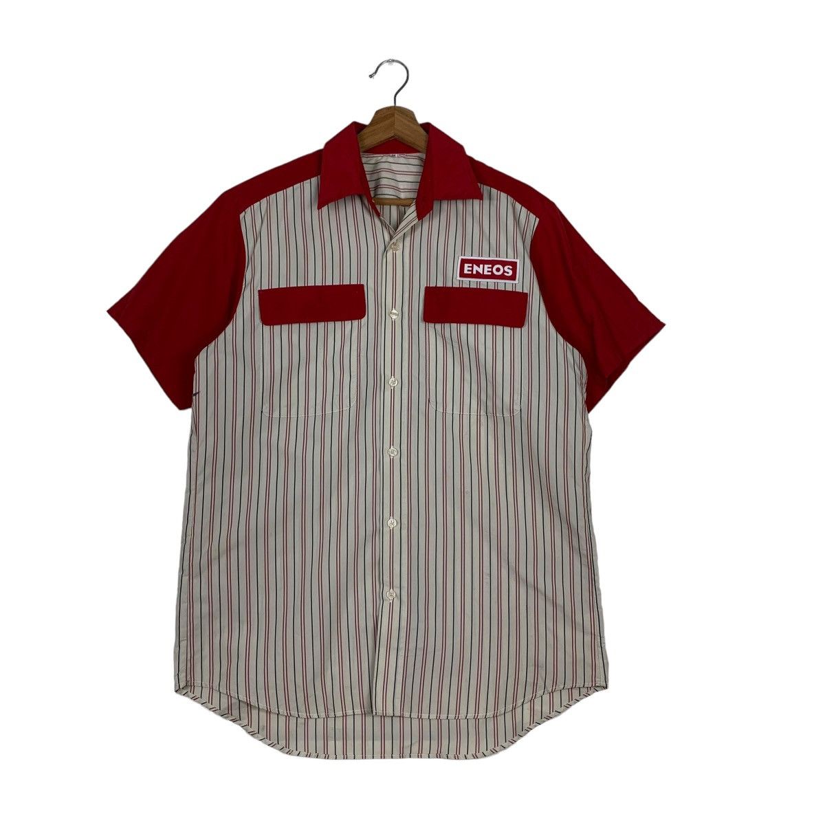 Japanese Brand Vintage ENEOS Work Shirt #0159-C8 Size US M / EU 48-50 / 2 - 1 Thumbnail