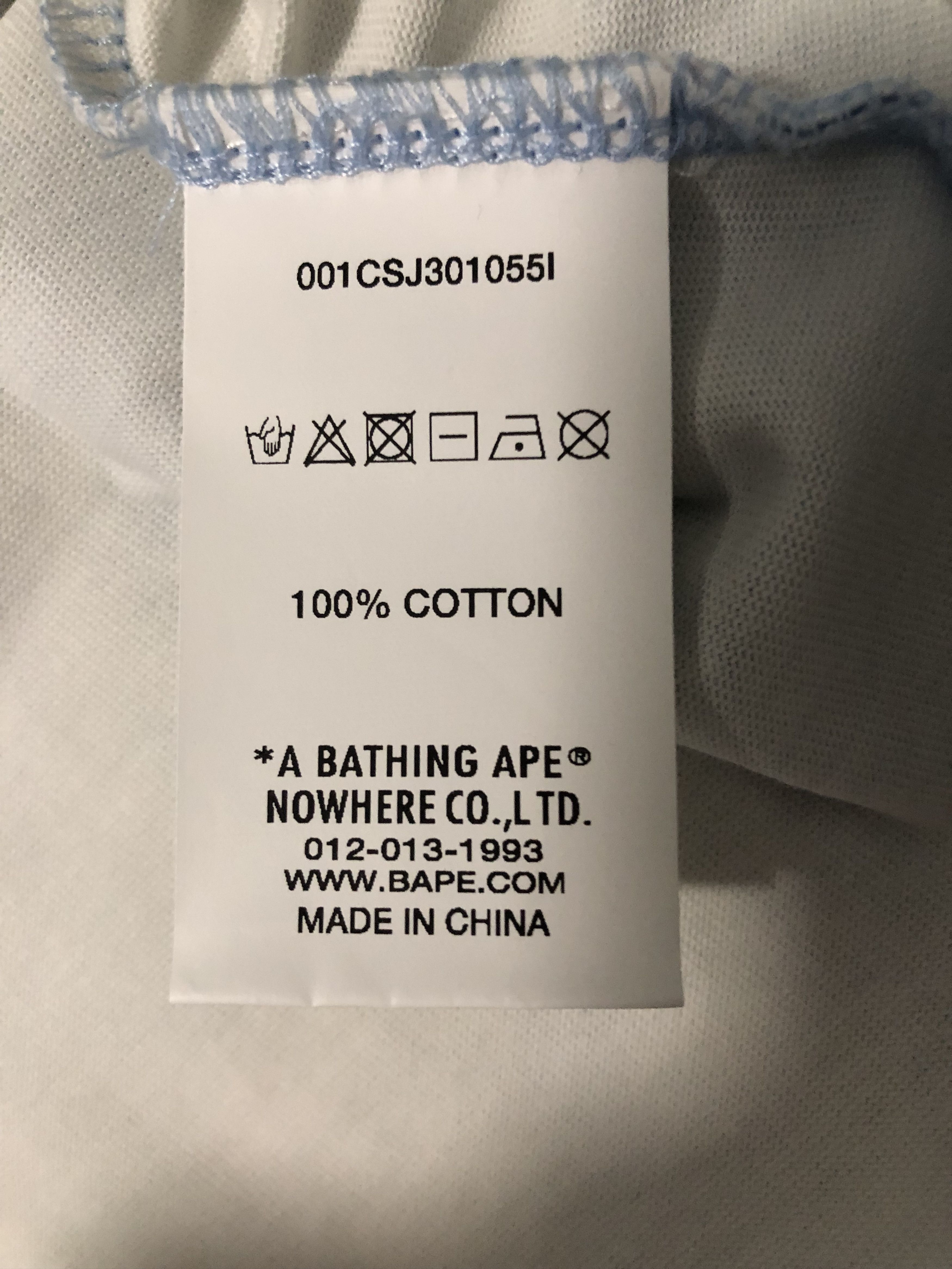 Bape Bape Cloud Head Bleach Dye Tee Blue - Large Size US L / EU 52-54 / 3 - 9 Thumbnail