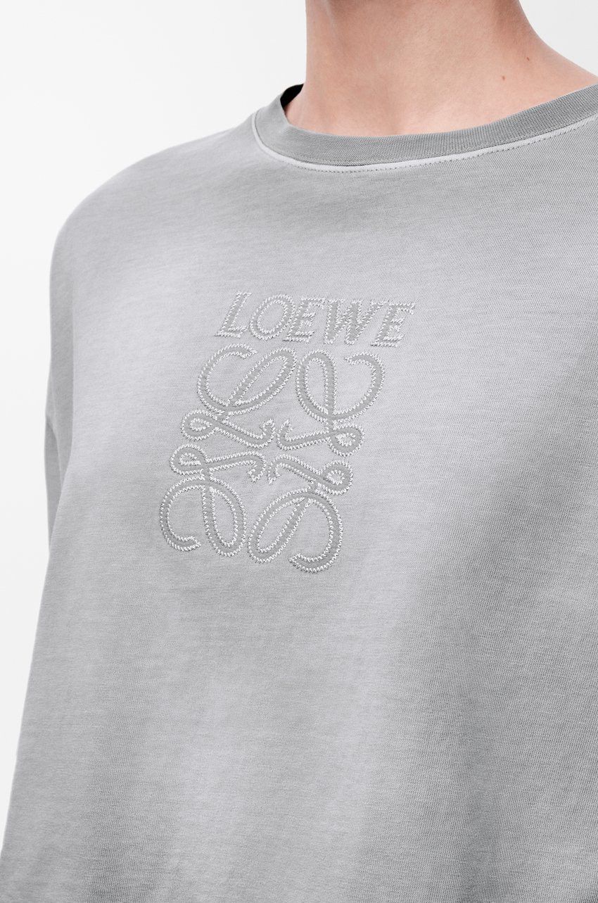 Loewe o1loc1c0525 Cropped T-Shirt In Cotton in Light Grey Size L / US 10 / IT 46 - 5 Thumbnail