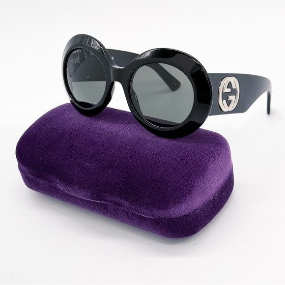 Gucci NEW GG1647S 007 GUCCI BLACK ROUND WOMEN SUNGLASSES GG 1647S Size ONE SIZE - 3 Thumbnail