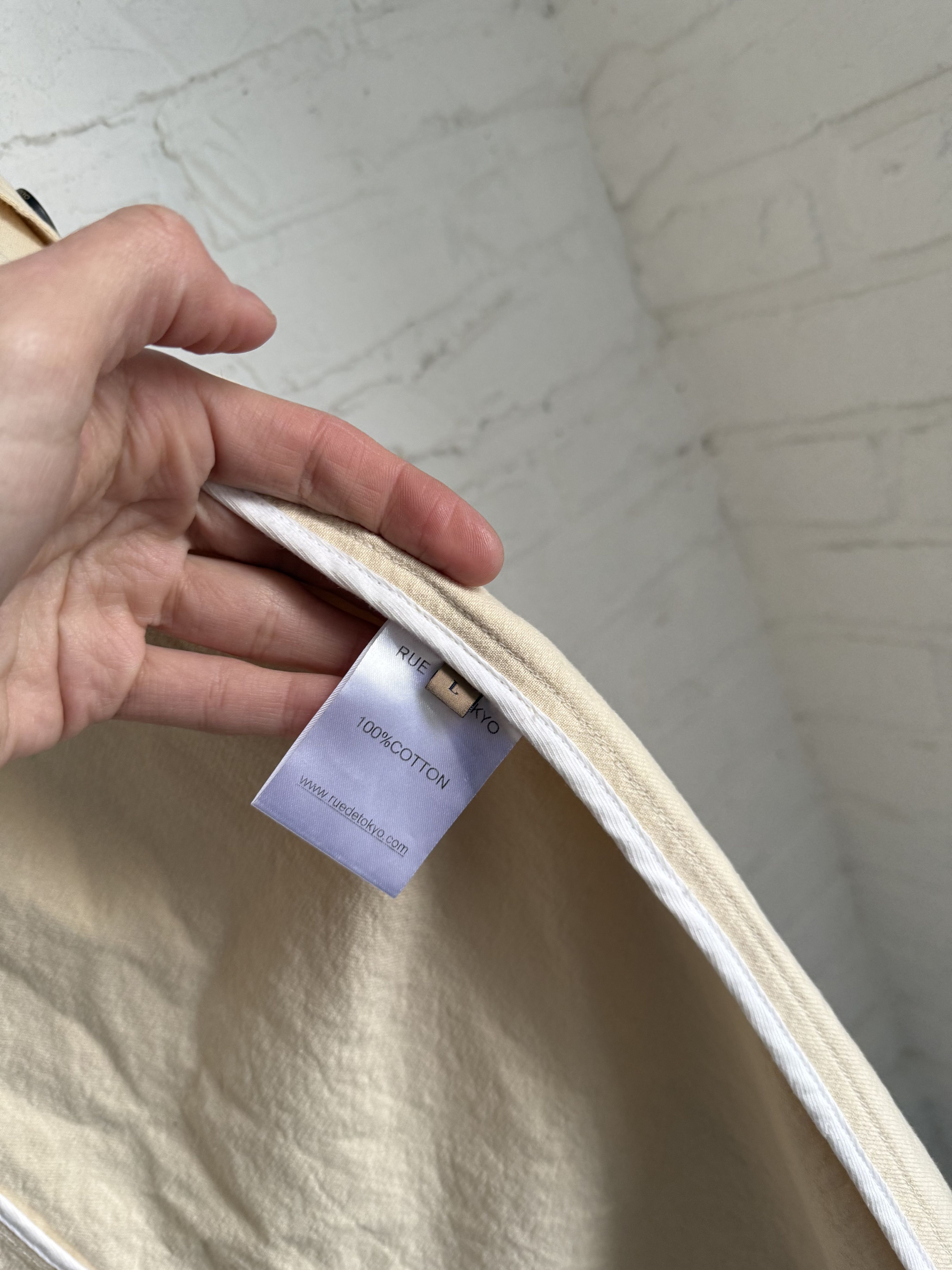 Japanese Brand RUE DE TOKYO Beige Cotton denim work jacket Size L / US 10 / IT 46 - 3 Thumbnail