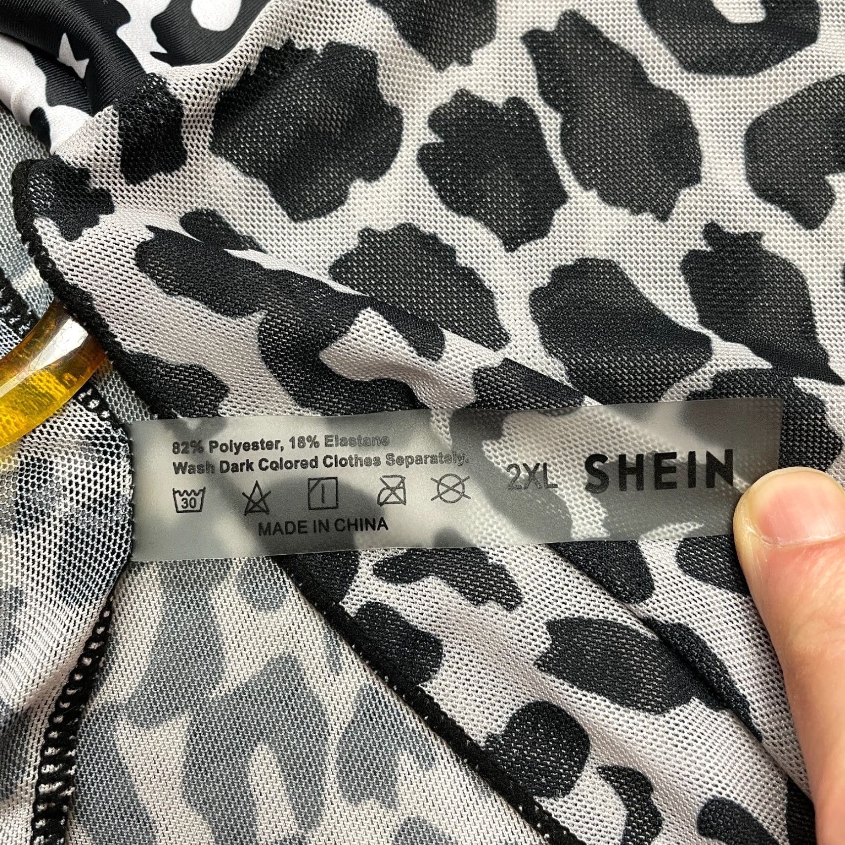 Shein Shein Skirt Womens 2XL Gray Leopard Print Polyester Lightweight Knit High Rise Knee Length Mini Short Size 40" / US 18 - 6 Thumbnail