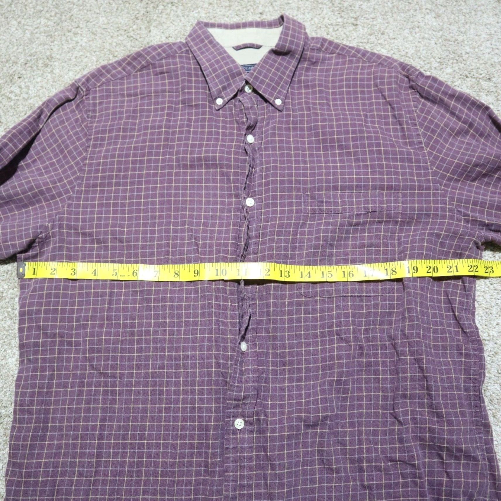Vintage SADDLEBRED Shirt Men's L Burgundy Long Sleeve Button-Down Plaid Size L Large Size US L / EU 52-54 / 3 - 4 Thumbnail