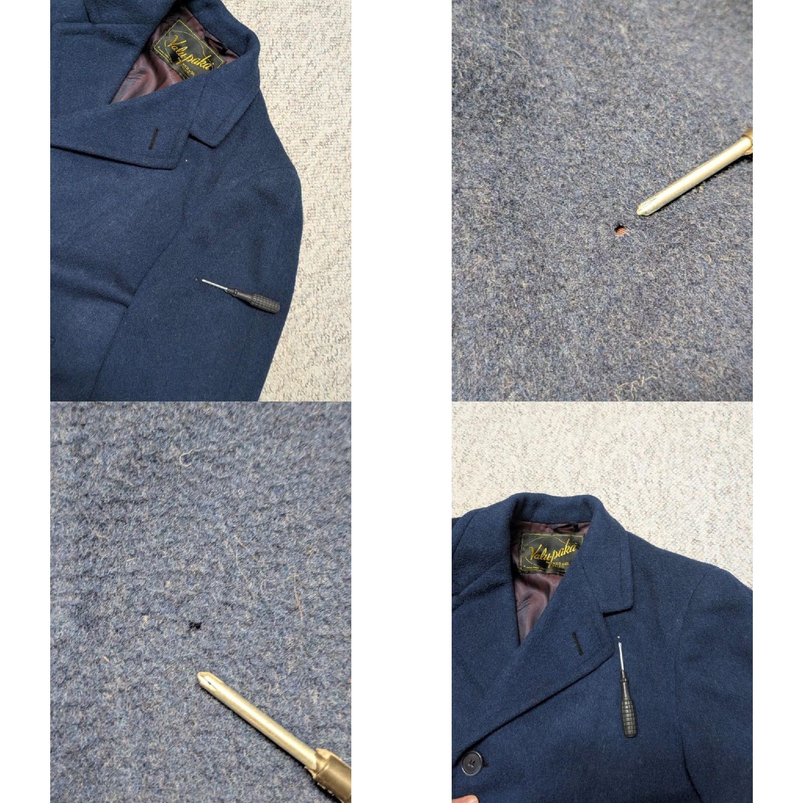 Vintage VINTAGE blue 1940s 1930s OVERCOAT Wool Men 42 Regular Long Coat - Donegal English USA Made Topcoat Jacket Size US M / EU 48-50 / 2 - 9 Thumbnail