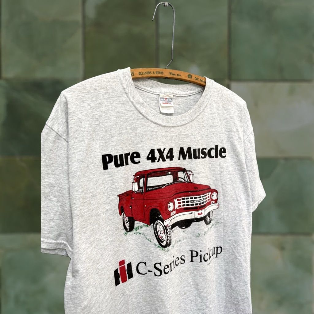Jerzees VINTAGE 90s International Pick Up Truck Gray Graphic Tee Shirt L Jerzees Mens Size US L / EU 52-54 / 3 - 1 Thumbnail