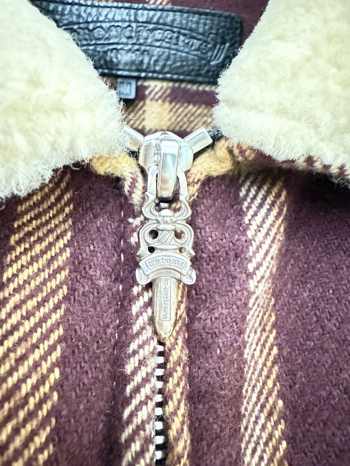 Chrome Hearts Chrome hearts shearling collar flannel jacket Size US M / EU 48-50 / 2 - 3 Thumbnail