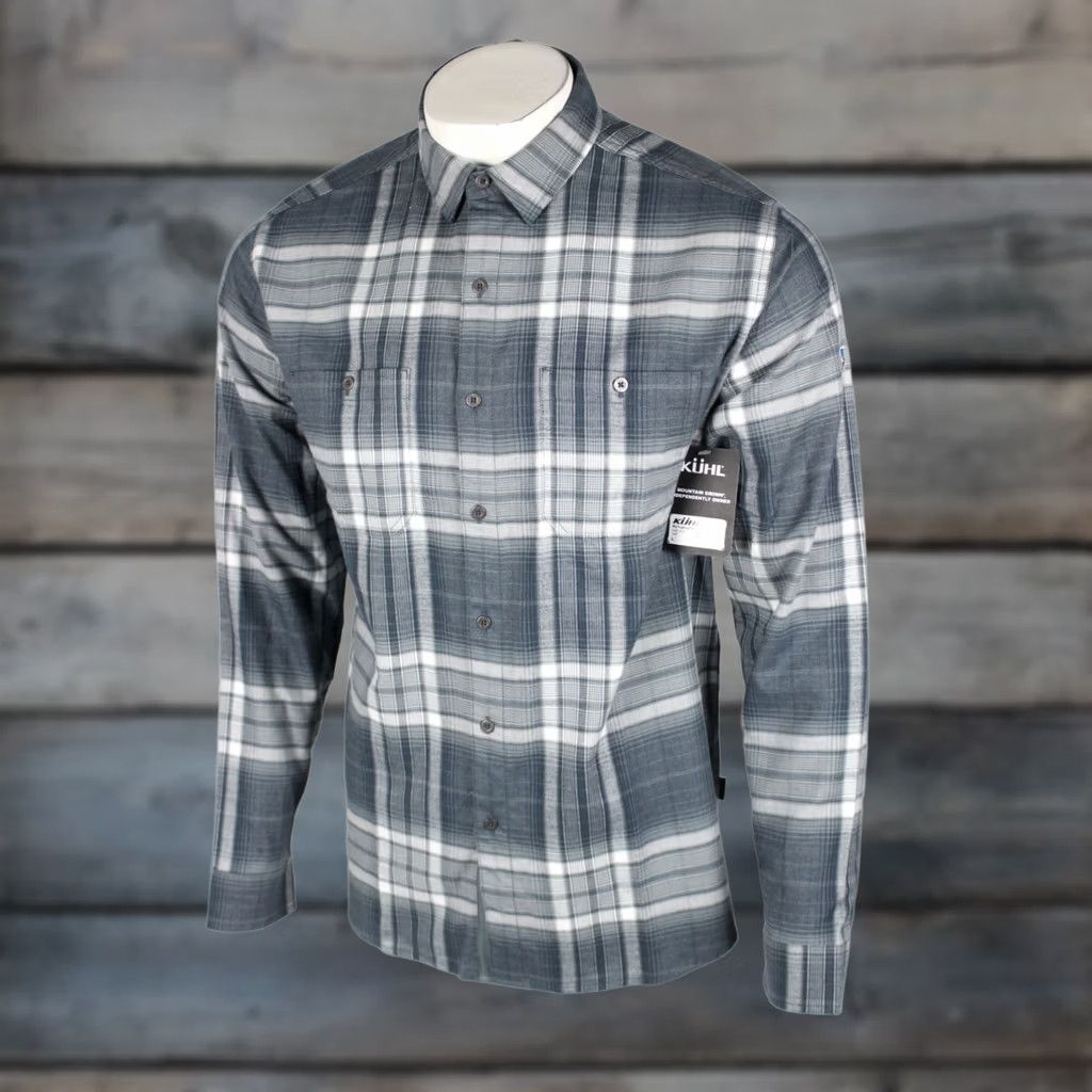 Vintage Kuhl Fugitive Flannel Shirt Large L Steel Blue Men's Long Sleeve Button 4202 Size US L / EU 52-54 / 3 - 1 Thumbnail