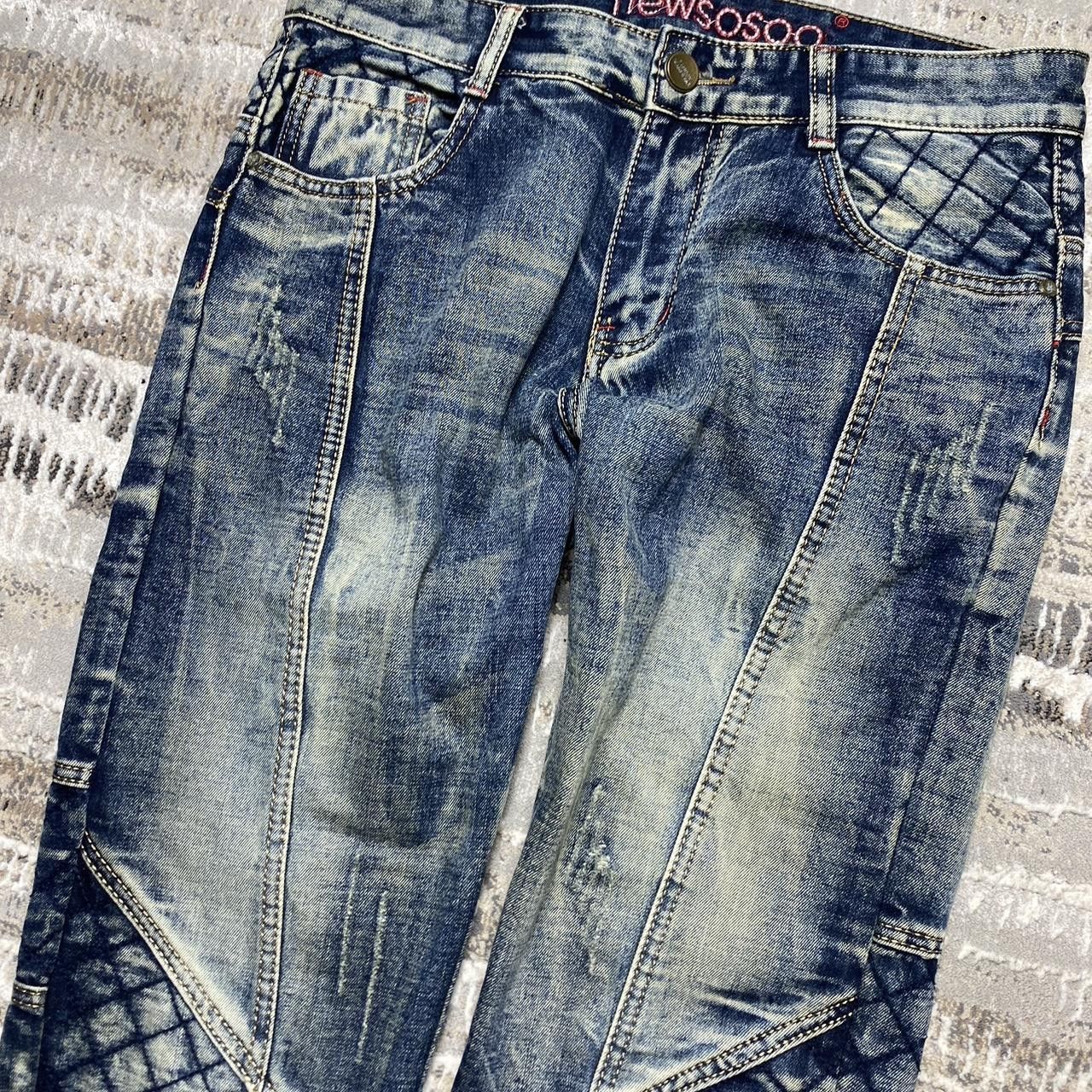 Japanese Brand Vintage Y2K Patchwork Denim Jeans Blue 32" Size US 32 / EU 48 - 2 Thumbnail