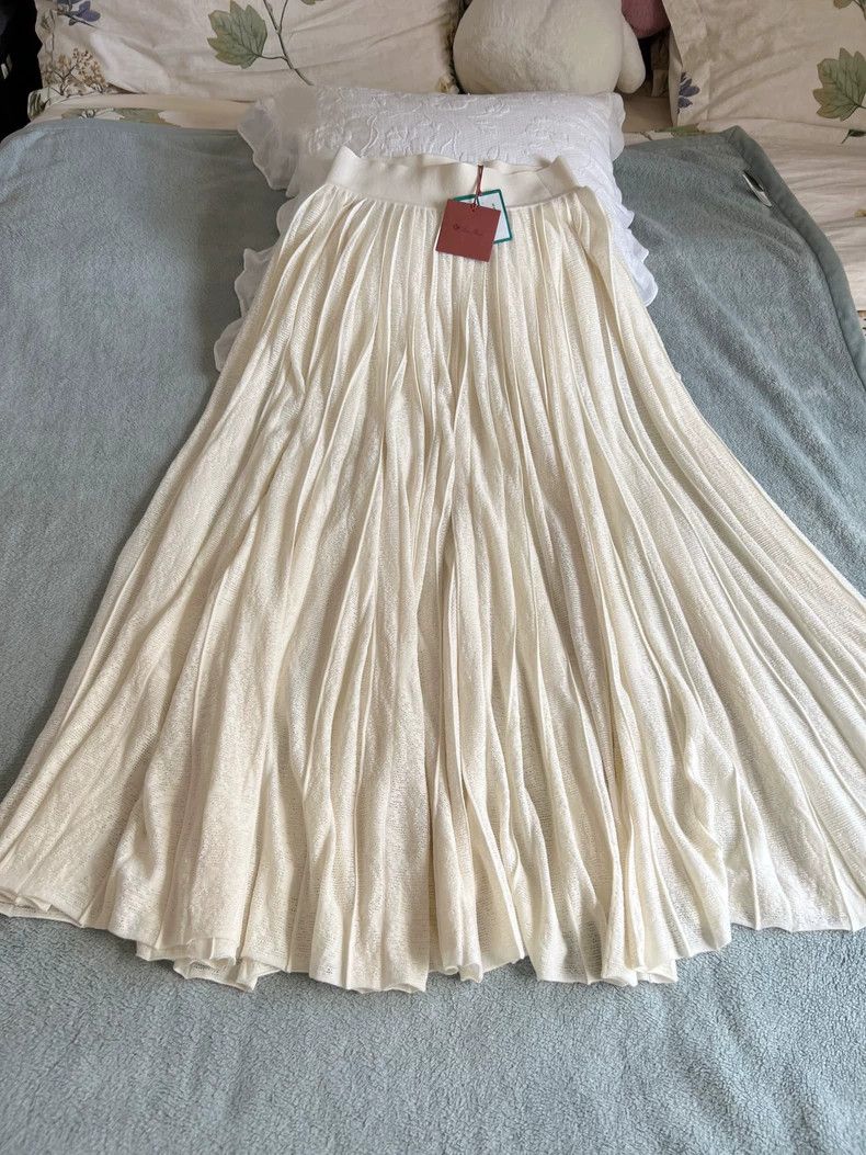 Loro Piana LORO PIANA sizeM Tulle cotton wool pleated half skirt Size 30" / US 8 / IT 44 - 3 Thumbnail