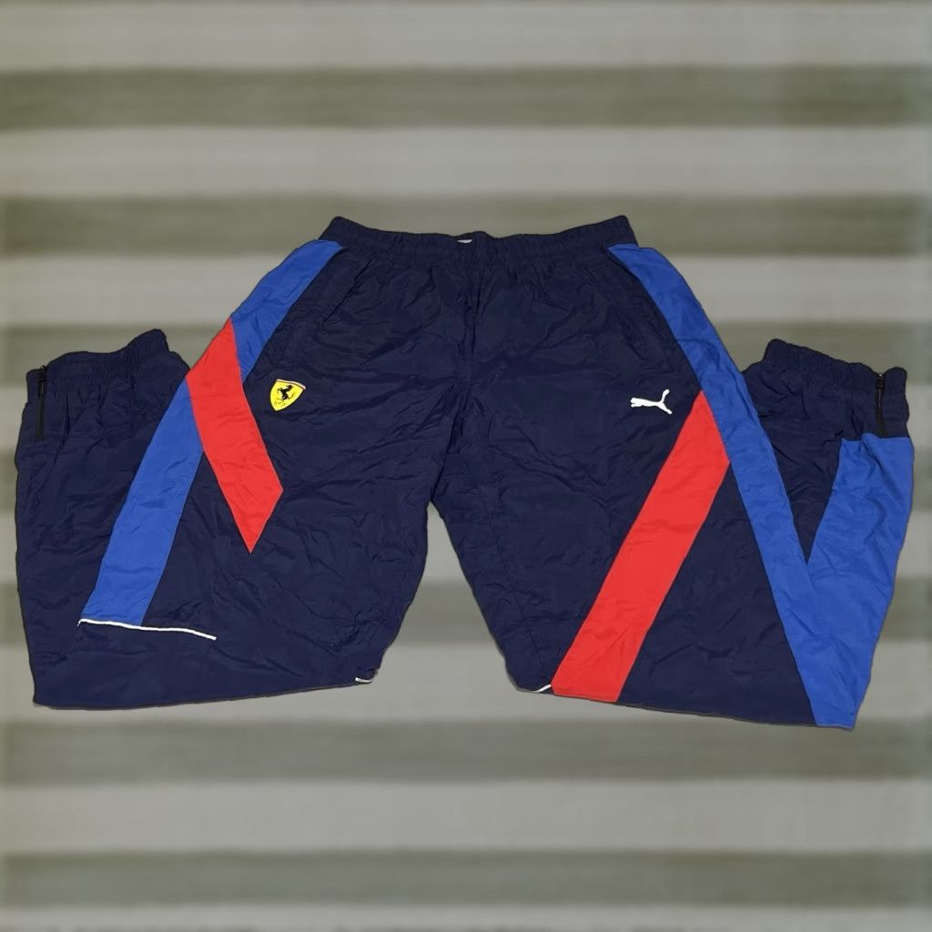 Puma PUMA Scuderia Ferrari Track Pants Mens Small Blue Red Woven Jogger Athletic Size US 29 - 1 Thumbnail